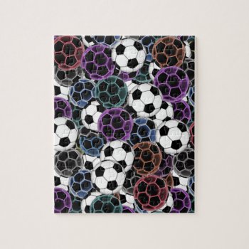 Soccer Ball Collage Jigsaw Puzzle by arklights at Zazzle