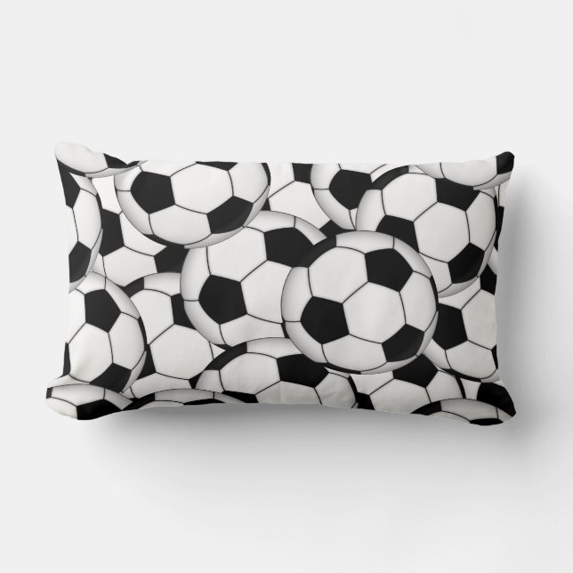 Soccer Ball Collage Lumbar Pillow (Front)