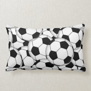 Soccer Ball Collage Lumbar Pillow by arklights at Zazzle