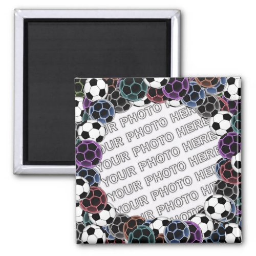 Soccer Ball Collage Photo Magnet