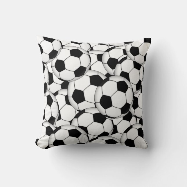 Soccer Ball Collage Throw Pillow (Front)