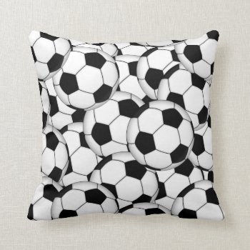 Soccer Ball Collage Throw Pillow by arklights at Zazzle