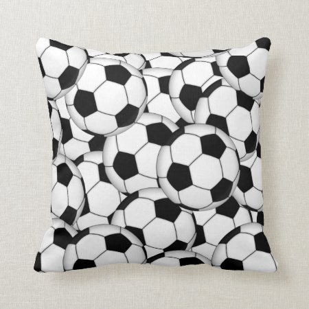 Soccer Ball Collage Throw Pillow