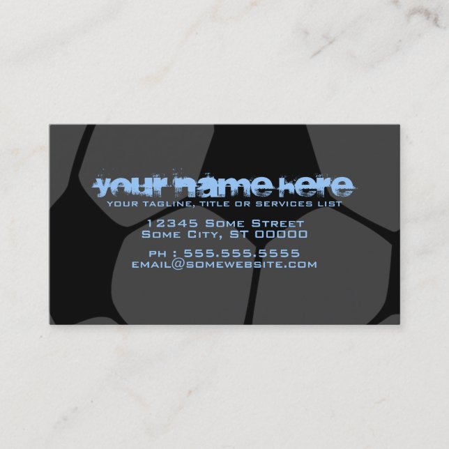 soccer ball : color customizable : business card (Front)