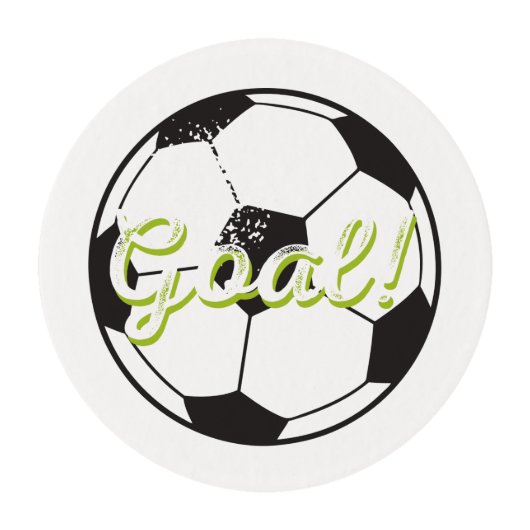 Soccer Ball Cupcake Icing- Black Edible Frosting Rounds (Front)