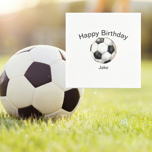 Soccer Ball Custom Birthday Party Napkins (Creator Uploaded)