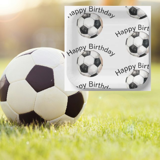 Soccer Ball Custom Birthday Party Paper Plates (Creator Uploaded)