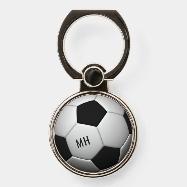 Soccer Ball custom monogram phone grip (Front)