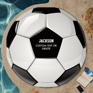 Soccer Ball, Custom Player Name, Team Name Sports  Beach Towel