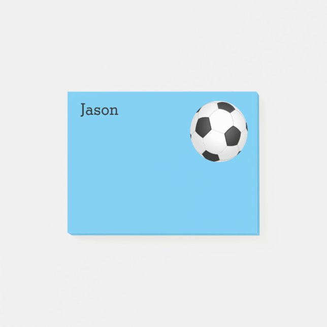 soccer  ball custom post it note to personalize (Front)