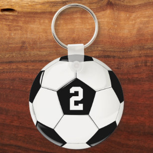 Soccer Ball Custom Soccer Player Jersey Number Keychain