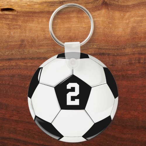 Soccer Ball Custom Soccer Player Jersey Number Keychain