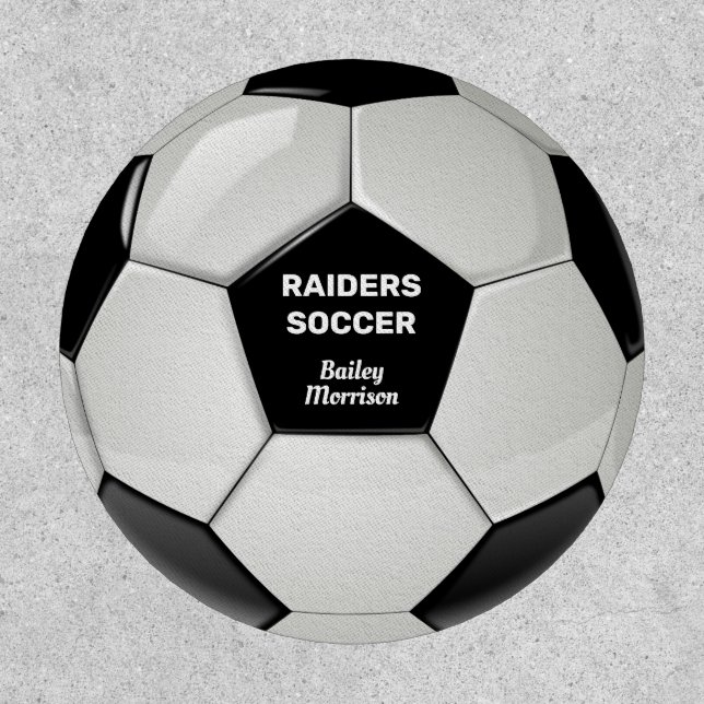 Soccer Ball Custom Team Player Name Personalized Patch (Front)