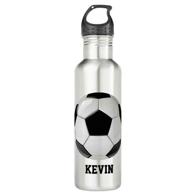 Soccer Ball Custom Water Bottle (Front)