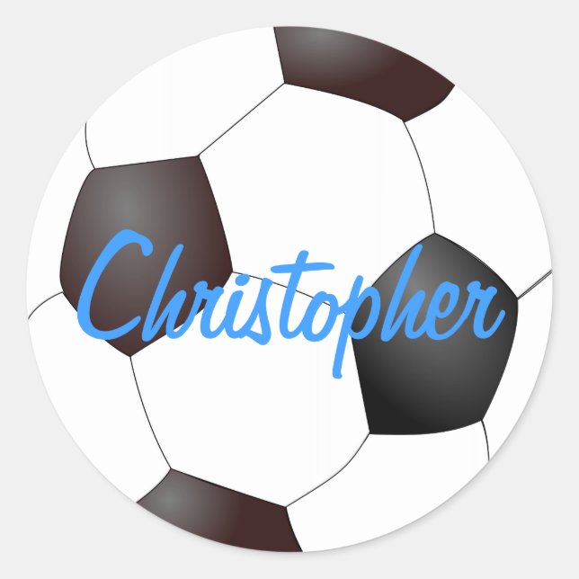 Soccer Ball - Customizable Classic Round Sticker (Front)