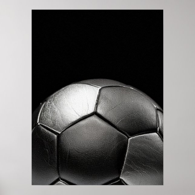 Soccer Ball Dark Dramatic Close Up Poster (Front)