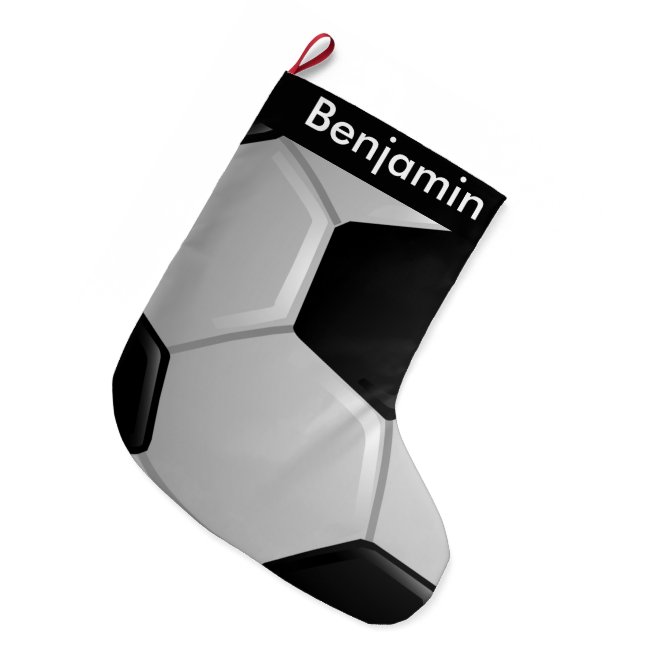 Soccer Ball Design Large Christmas Stocking