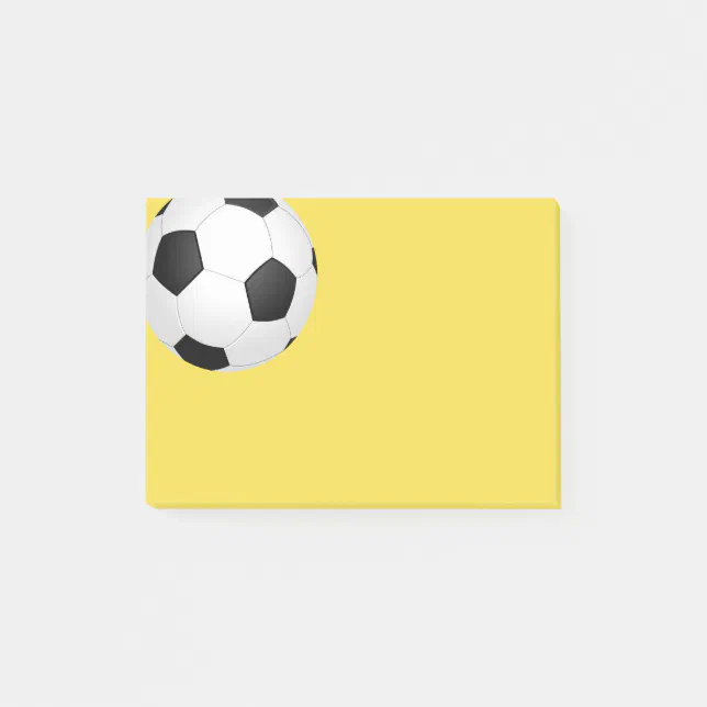 soccer ball design post it note yellow | Zazzle