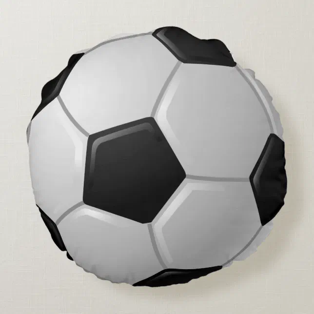 Soccer Ball Design Round Pillow | Zazzle