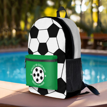 Soccer Ball Drawing With Custom Sports Name Printed Backpack by MyRazzleDazzle at Zazzle