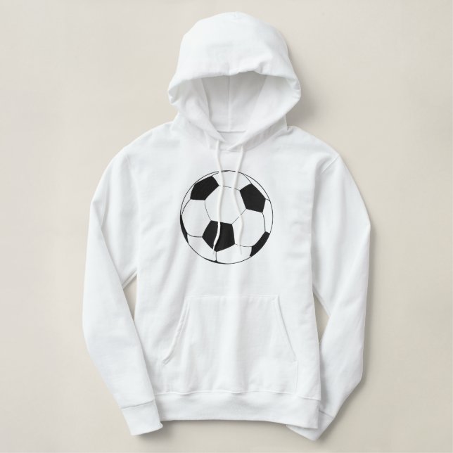 soccer ball embroidered logo embroidered hoodie (Design Front)