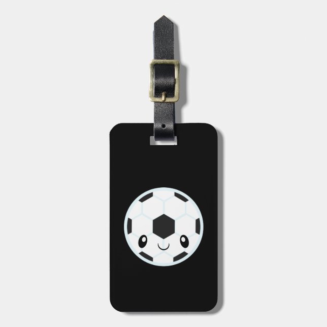 Soccer Ball Emoji Luggage Tag (Front Vertical)