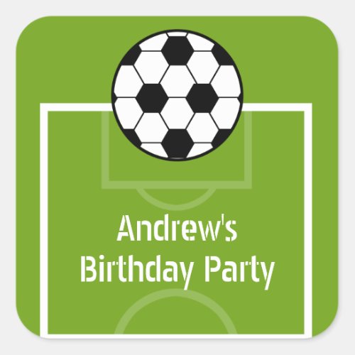 Soccer Ball  Field Birthday Party Stickers