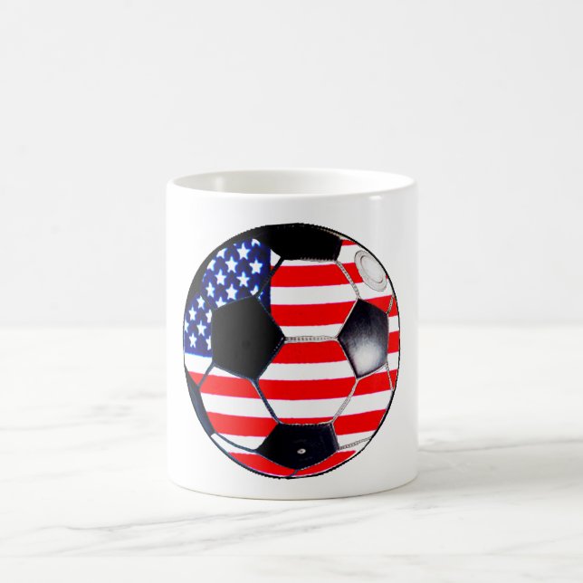 Soccer Ball Flag-USA The MUSEUM Gifts Transp Coffee Mug (Center)