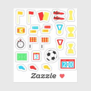 Soccer ball flag Whistle Football Sticker