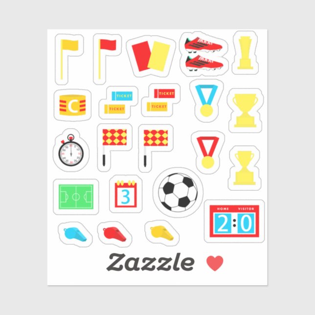 Soccer ball flag Whistle Football Sticker (Sheet)