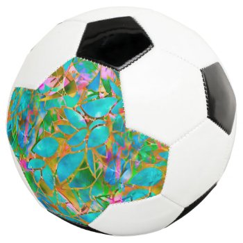 Soccer Ball Floral Abstract Stained Glass by Medusa81 at Zazzle