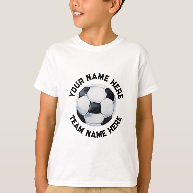 Soccer Ball Football Add Your Name Personalized    T-Shirt (Front)