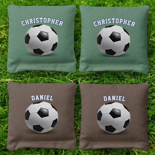 Soccer Ball Football Athlete Name Sports Cornhole Bags