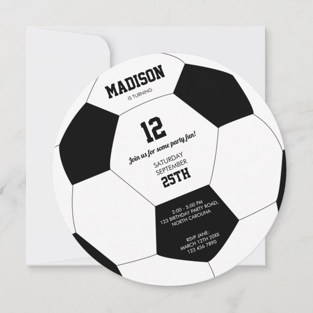 Soccer Ball Football Birthday Party Invitation (Front)