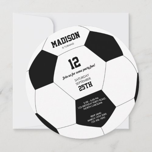 Soccer Ball Football Birthday Party Invitation