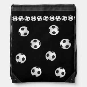 Soccer Ball Football Black Pattern Kids Drawstring Bag