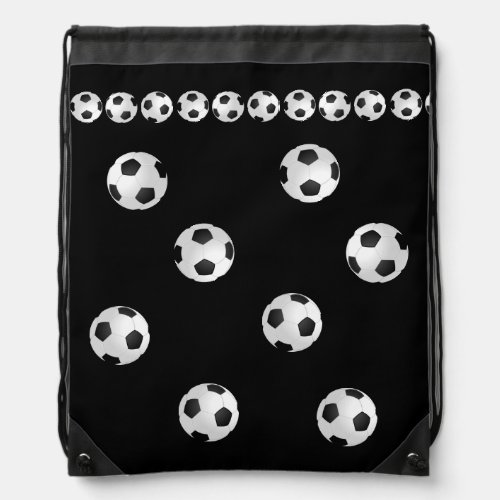 Soccer Ball Football Black Pattern Kids Drawstring Bag - Soccer Ball Football Black and White Pattern Kids Drawstring bag