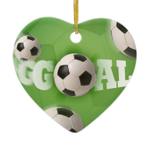 Soccer Ball Football Goal Ceramic Ornament
