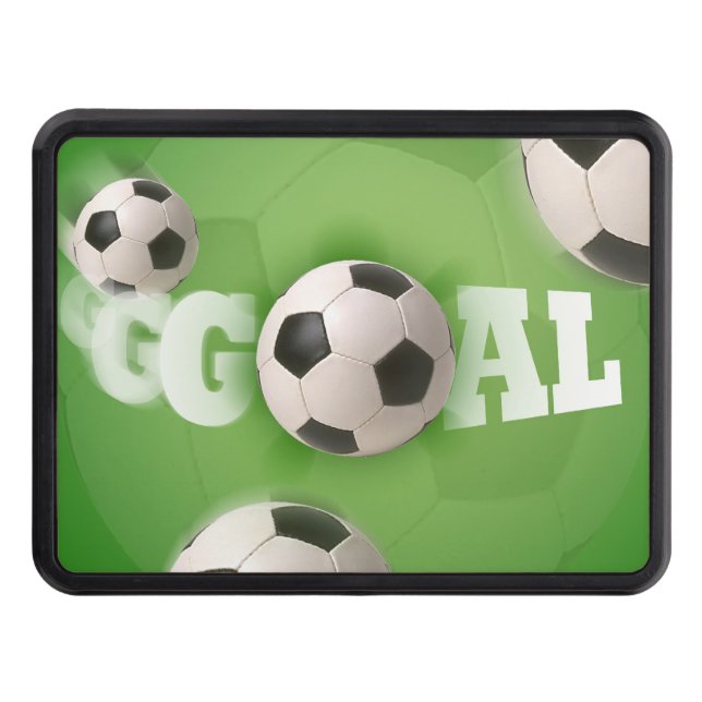 Soccer Ball Football Goal - Trailer Hitch Cover (Front)