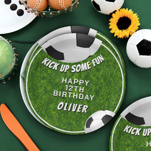 Soccer Ball Football Grass Sports Kids Birthday Paper Plates