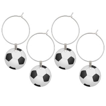 Soccer Ball Football Illustration Wine Charms by stopnbuy at Zazzle