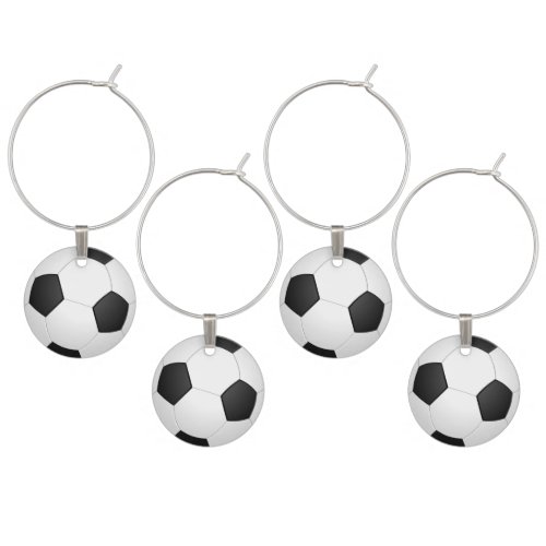 Soccer Ball Football Illustration Wine Charms