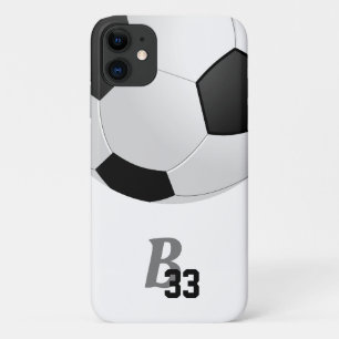 Soccer Ball Football Monogram Number Kids Sports iPhone 11 Case