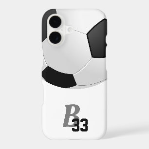 Soccer Ball Football Monogram Number Kids Sports iPhone 17 Case