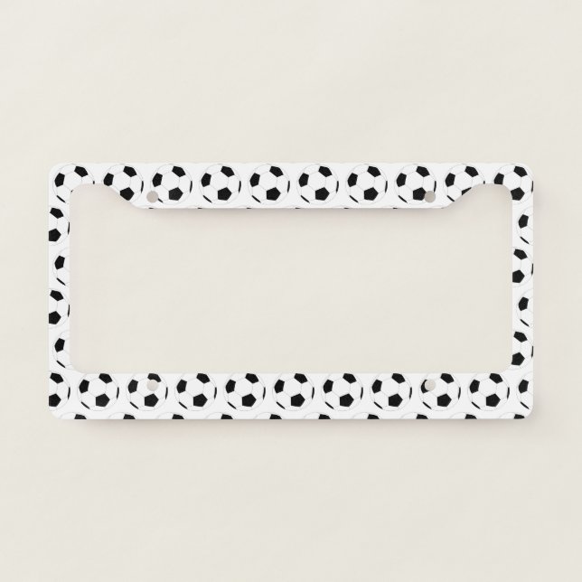Soccer Ball Football Pattern License Plate Frame (Front)