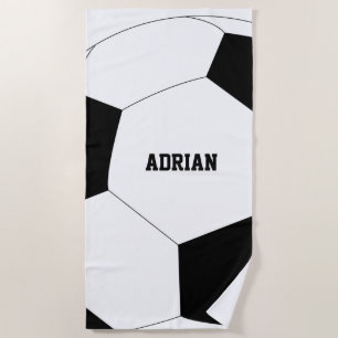 Soccer Ball Football Personalized Beach Towel