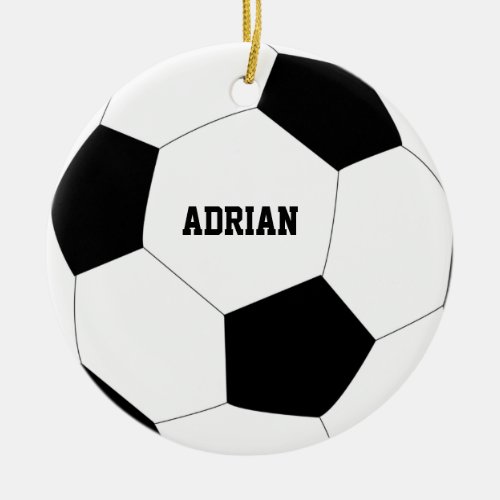 Soccer Ball Football Personalized  Ceramic Ornament