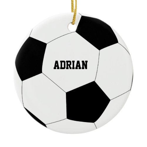 Soccer Ball Football Personalized  Ceramic Ornament