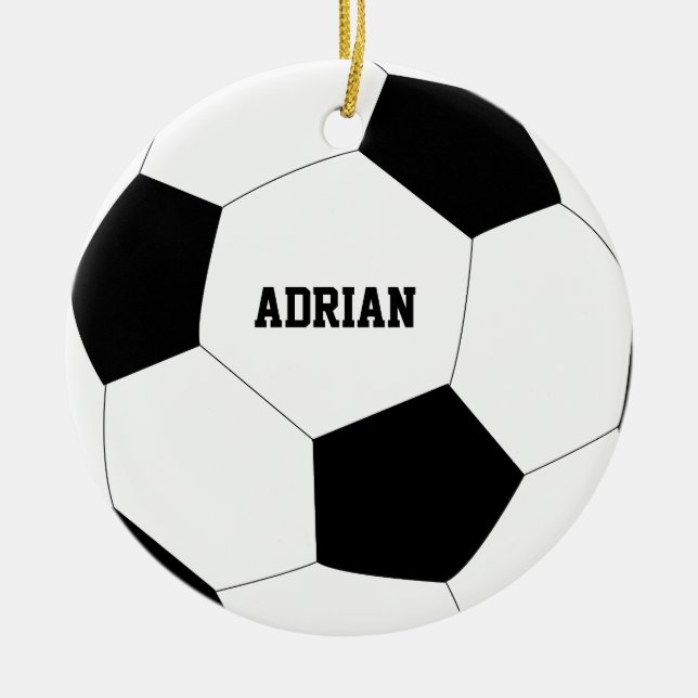 Soccer Ball Football Personalized  Ceramic Ornament (Front)