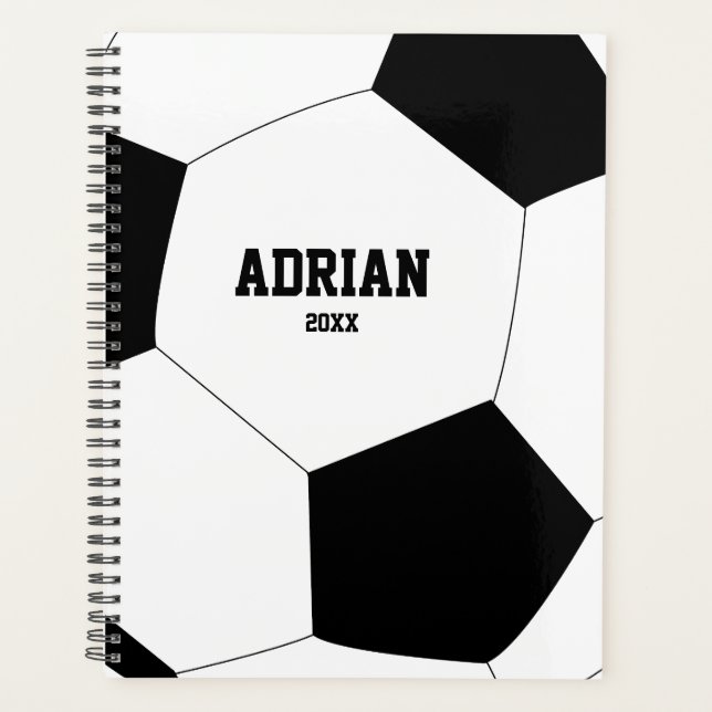 Soccer Ball Football Personalized Coach Planner (Front)
